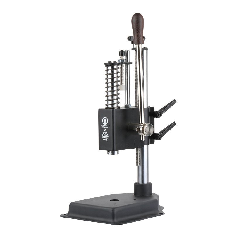Die Cutting Machine - เครื่องปั๊มหนังแบบมือถือขนาดเล็ก Lingzhan สำหรับงานเบียร์ พร้อมระบบยึดและล็อคแรงกด เครื่องตัดแบบเงียบ เครื่องปั๊มเย็นสำหรับงานตัดและกด