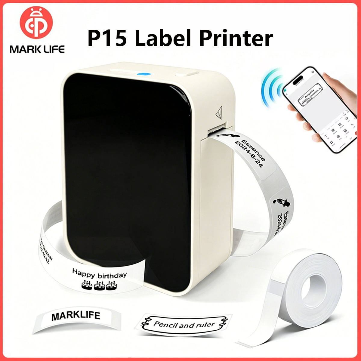 Commercial Printing Network - มาร์คไลฟ์ พี 15 เครื่องพิมพ์ฉลาก เครื่องพิมพ์ความร้อนแบบพกพา เครื่องทำสติ๊กเกอร์ขนาดเล็กแบบไร้หมึก