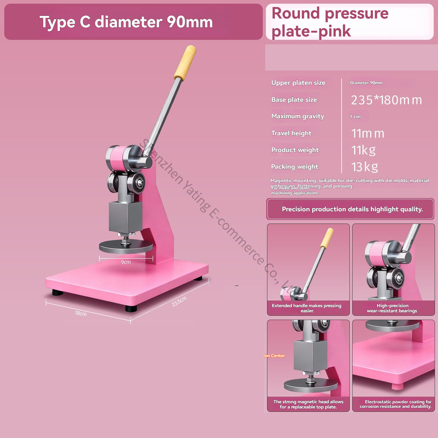 Die Cutting Machine - แผ่นกดแบบกลมชนิด C ขนาด 90 มม. เครื่องตัดแบบแมนนวล