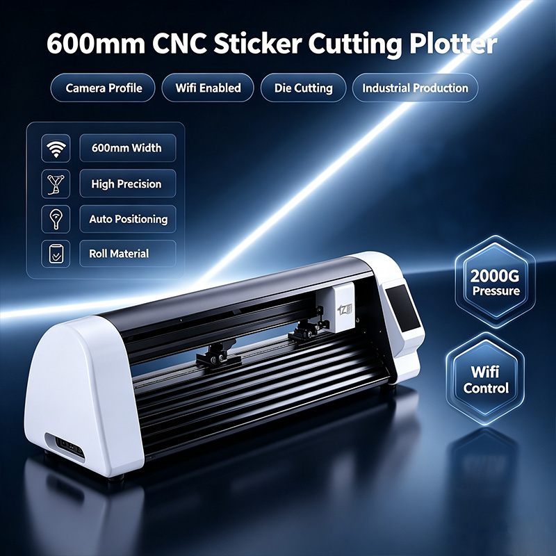 Die Cutting Machine - เครื่องตัดสติ๊กเกอร์ด้วยเลเซอร์ CNC ขนาด 600 มม. พร้อมกล้อง