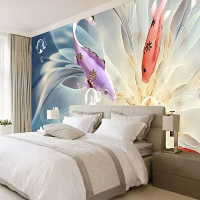 ภาพตกแต่งผนังลายปลาและนกยูงแบบ - Commercial Wallpaper Printing บทวิจารณ์และราคา